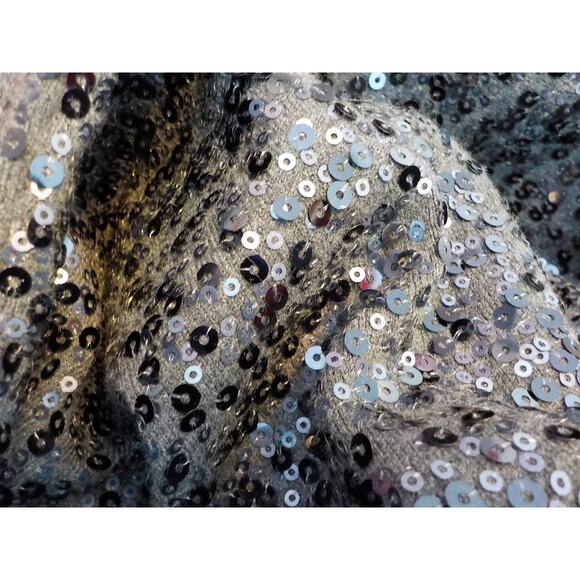 Ann Taylor Gray Knit Full Sequin Dress Small Petite Racetrack Sexy Prom Party - Picture 10 of 13